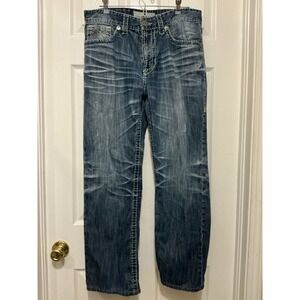 Big Star Women's Jeans 34L 34x29 Pioneer Chunky Stitching Rodeo Cowgirl Distress